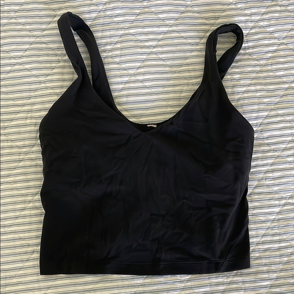 Lululemon Black Cropped Tank Top - Picture 2 of 5